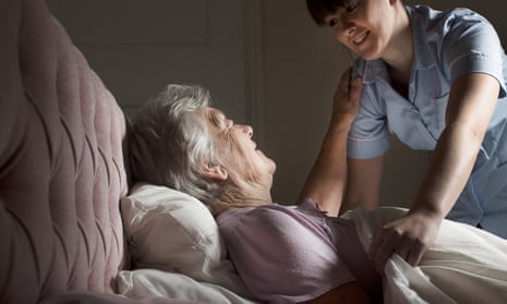 care home business model uk Woman receiving residential care