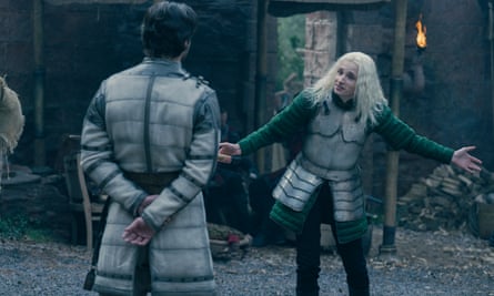 The new Joffrey Batatheon? … Ty Tennant as Prince Aegon Targaryen with Fabien Frankel as Ser Criston Cole in House of the Dragon.