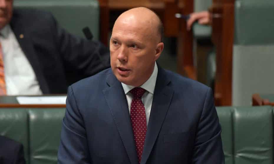 Australia’s minister for home affairs Peter Dutton