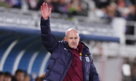Lee Carsley on the touchline during England's game against Finland