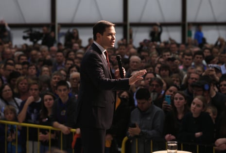 Marco Rubio speaks at a campaign rally in Wichita, Kansas.
