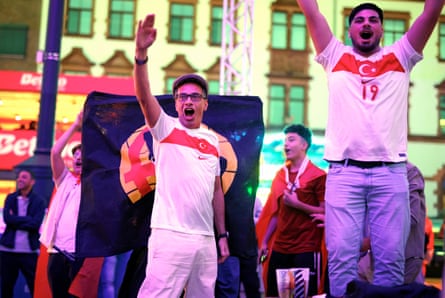 Turkish supporters in the fan zone in Dortmund.