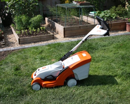 Stihl lawnmower from the side