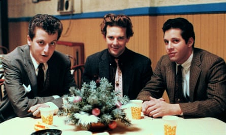 Guttenberg (right) with Daniel Stern and Mickey Rourke in Diner, 1982.