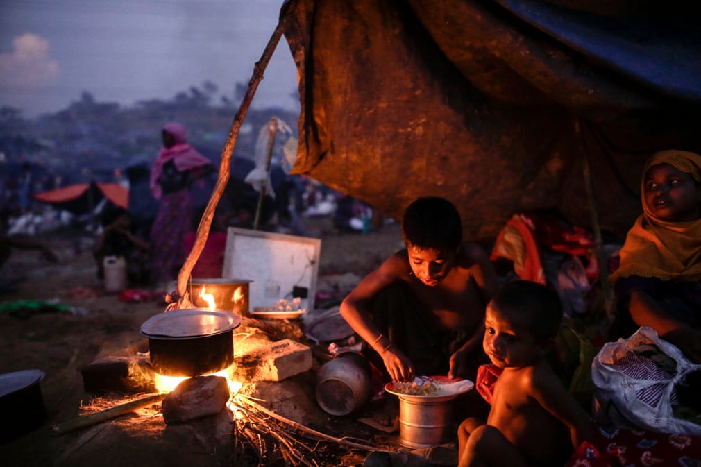 A Rohingya makeshift camp in Bangladesh.