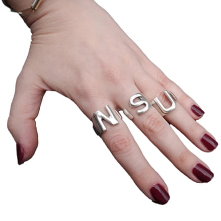 Antique Silver Adjustable Letter Ring QuipoTR