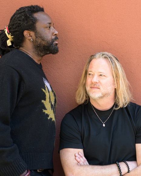 Marlon James, left, and Nicholas Boggs.