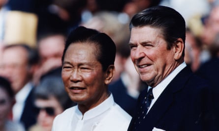 Philippines president Ferdinand Marcos with US president Ronald Reagan in 1982.
