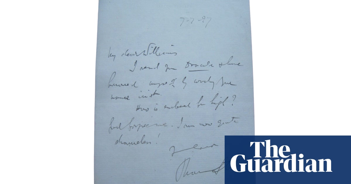 Rare letter offers glimpse into Bram Stoker's early thoughts on Dracula