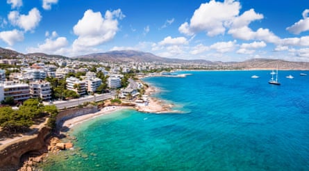Panoramic view of the popular seaside resort Varkiza, Greece