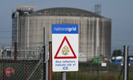 Liquefied natural gas (LNG) storage tanks at the Isle of Grain terminal in Kent