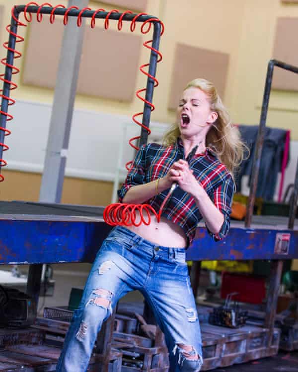 Amy Lennox rehearsing for Kinky Boots in 2015.