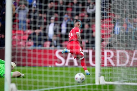 Morgan Whittaker celebrates scoring the opener for Middlesbrough.