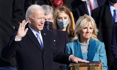 Joe Biden is sworn in as president on 20 January 2021. Thirty-six percent say they do not accept Biden’s win.
