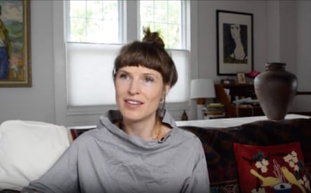 Screengrab of Yolande Norris-Clark sitting in a lounge room