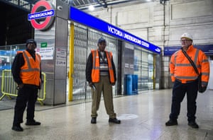 Patrick Karlo, line supervisor, Michael Tiamiyu, manager for the Victoria line cleaning and Chris Shadbolt team inspector