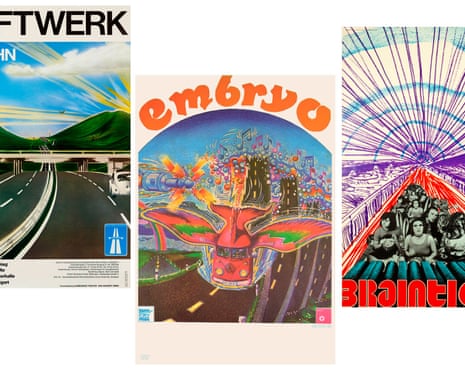 Vintage concert posters for Kraftwerk, Embryo and Brainticket