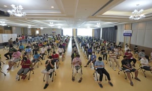 Students getting vaccinated at a hospital in Bangkok, Thailand on Tuesday.