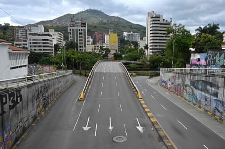 Empty avenue in Cali, Colombia, on April 1.