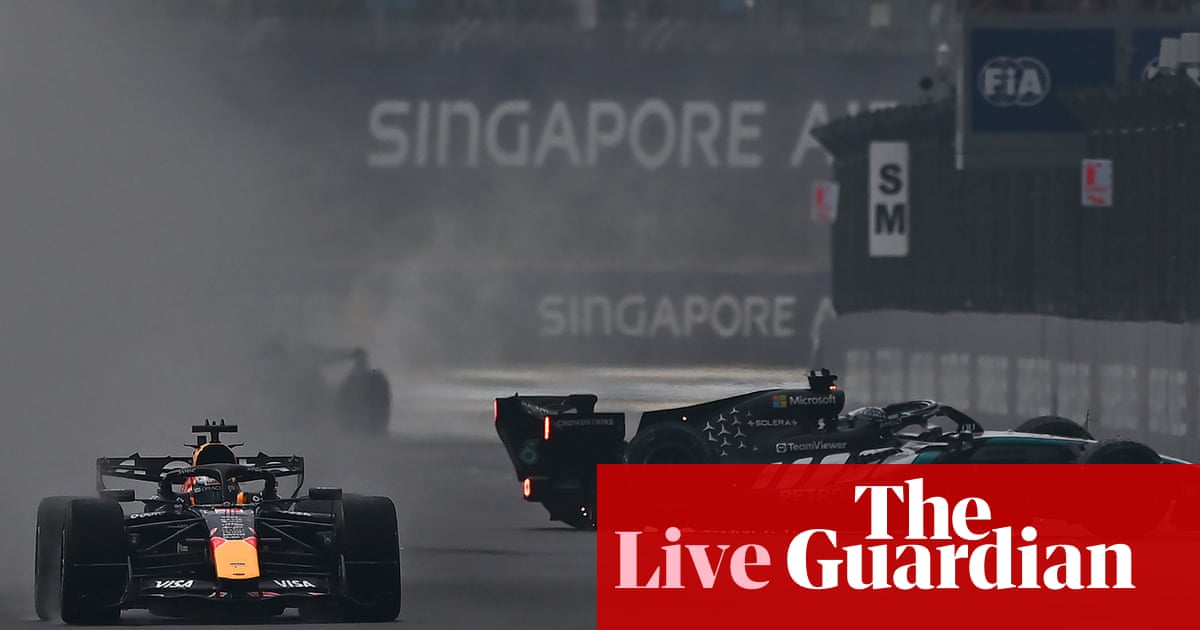 Verstappen controls rain-delayed Singapore sprint after Russell crashes from lead