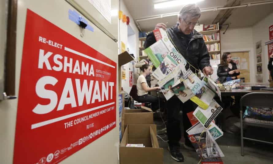 Kshama Sawant’s campaign office in Seattle.