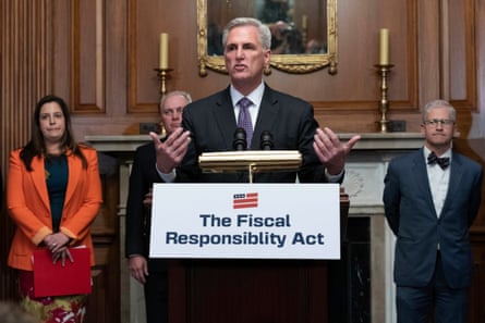 House speaker Kevin McCarthy speaks at a news conference after the House passed the debt ceiling bill.