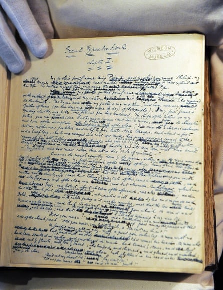 Splodgy mess … the manuscript of Great Expectations.