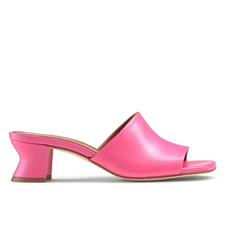Spring 2022’s most stylish colour hot pink Russell and Bromley heeled mules 