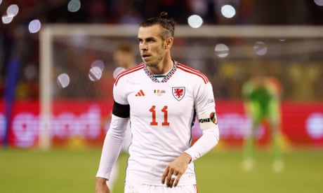 The Wales captain, Gareth Bale, wears the ‘OneLove’ armband in support of LGBTQ+ rights during September’s game with Belgium in Brussels