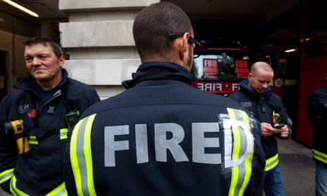 London Fire Brigade firefighters on strike in Clerkenwell in 2010