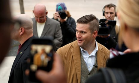 Richard Spencer arrives on campus to speak at an event not sanctioned by the school, at Texas A&amp;M University in College Station.