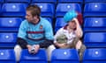 DEJECTED WEST HAM FANS AFTER THE FINAL WHISTLE in 2003