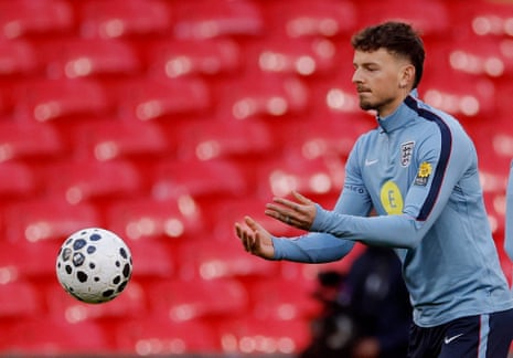 England's Ben White in training.