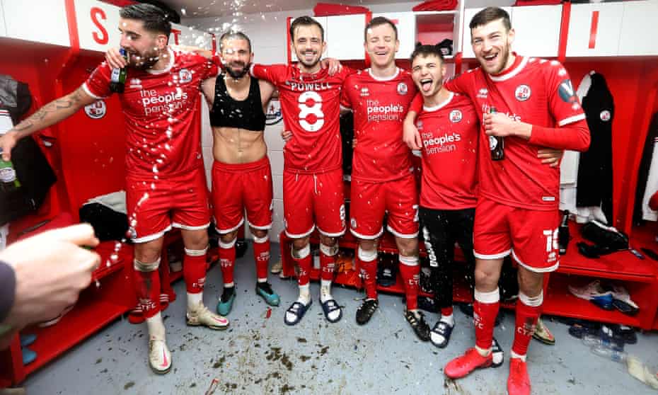 Crawley’s celebrations after their win against Leeds led to questions about a failure to observe Covid-19 protocols.