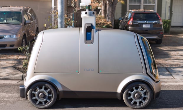 A Nuro an autonomous vehicle that promises to run your errands for you.