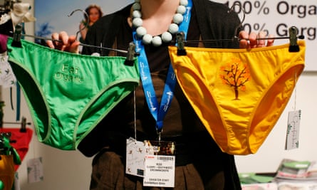 Ecofriendly knickers at London fashion week.