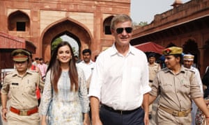Solheim and Dia Mirza, UN Environment goodwill ambassador for India, visit the Taj Mahal in Agra for World Environment Day in June