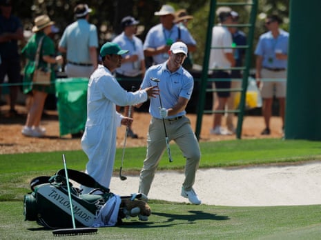 Rory McIlroy with his caddie Harry Diamond on the 3rd hole.