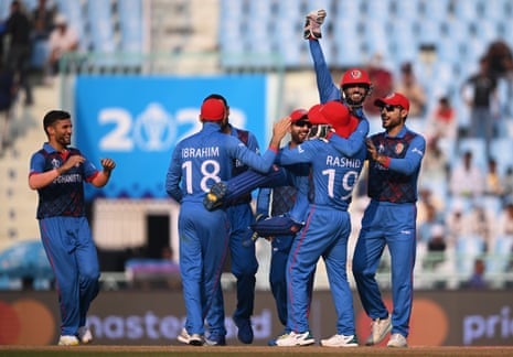 Ikram Alikhil of Afghanistan celebrates the run out of Scott Edwards.