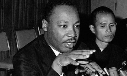Martin Luther King Jr, left, with Thich Nhat Hanh in 1966.