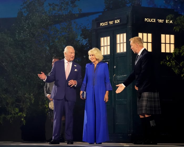 The king emerges from Tardis as Commonwealth Games face battle for time and space