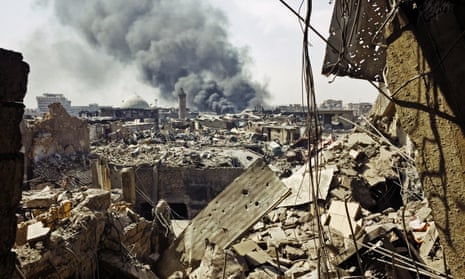 Destruction in the old city of Mosul, Iraq, on 12 July.