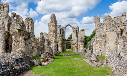 The ruins of the church at Castle Acre Priory, Norfolk.