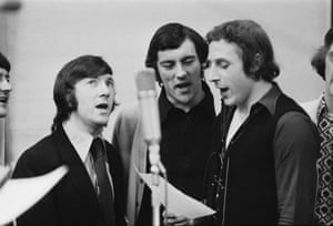 George Armstrong, Ray Kennedy and John Radford recording Good Old Arsenal – the club’s 1971 FA Cup final single.