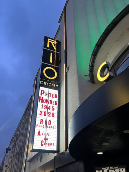 The Rio cinema in Dalston, north London, used its signage to mark the death of Peter Howden.