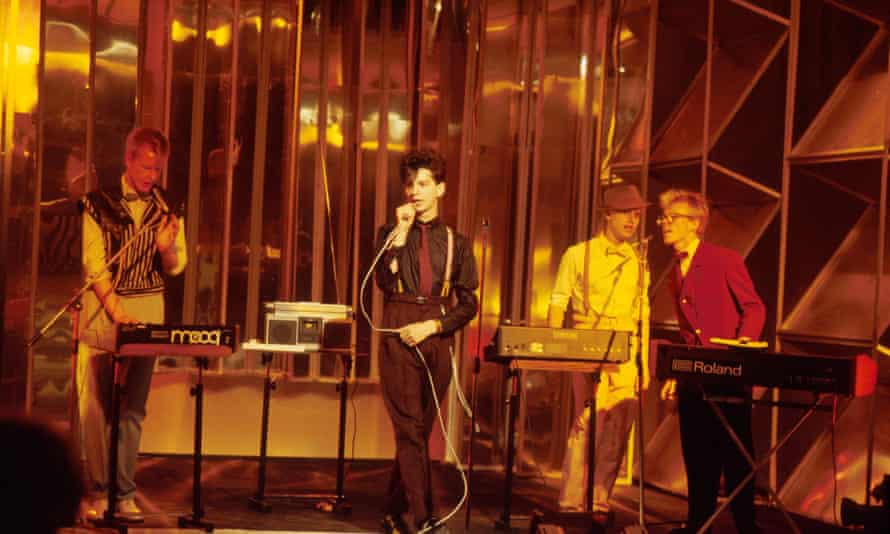 Depeche Mode on Top of the Pops, 1981, from left: Andrew Fletcher, Dave Gahan, Martin Gore and Vince Clarke.