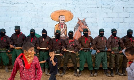 Members of the Zapatista national liberation army (EZLN) in La Garrucha, Chiapas