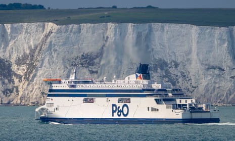 A P&O Ferries vessel near the port of Dover