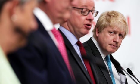 Michael Gove and Boris Johnson during a Vote Leaven campaign visit.