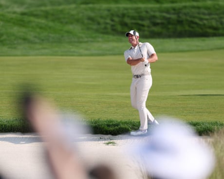 Rory McIlroy stumbles in US Open first round as JJ Spaun strides into lead